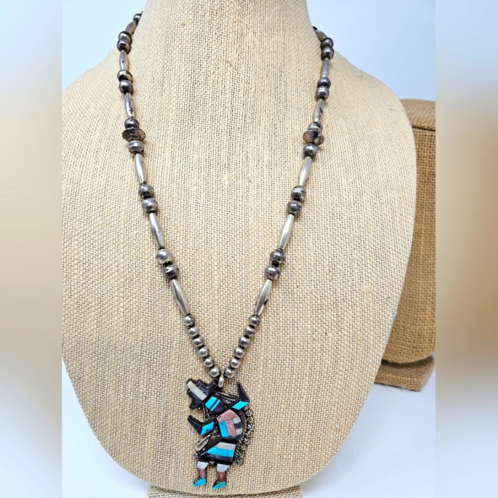 Signed Zuni Rainbow Man/ Chain included
